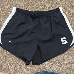 Nike Girls Black and White MSU Athletic Shorts